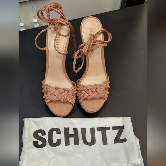 NWT Schutz Lace Up Ankle Wedges - Picture 3 of 4